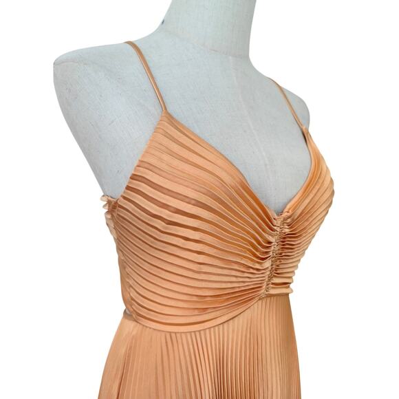 ALC Aries Pleated Maxi Dress in Mandarin Orange US 6 - Picture 6 of 10